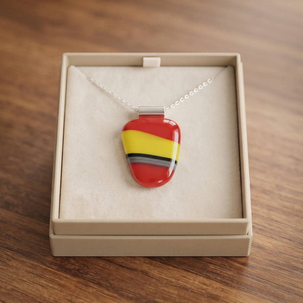 Carmen handmade fused glass pendant, view 3