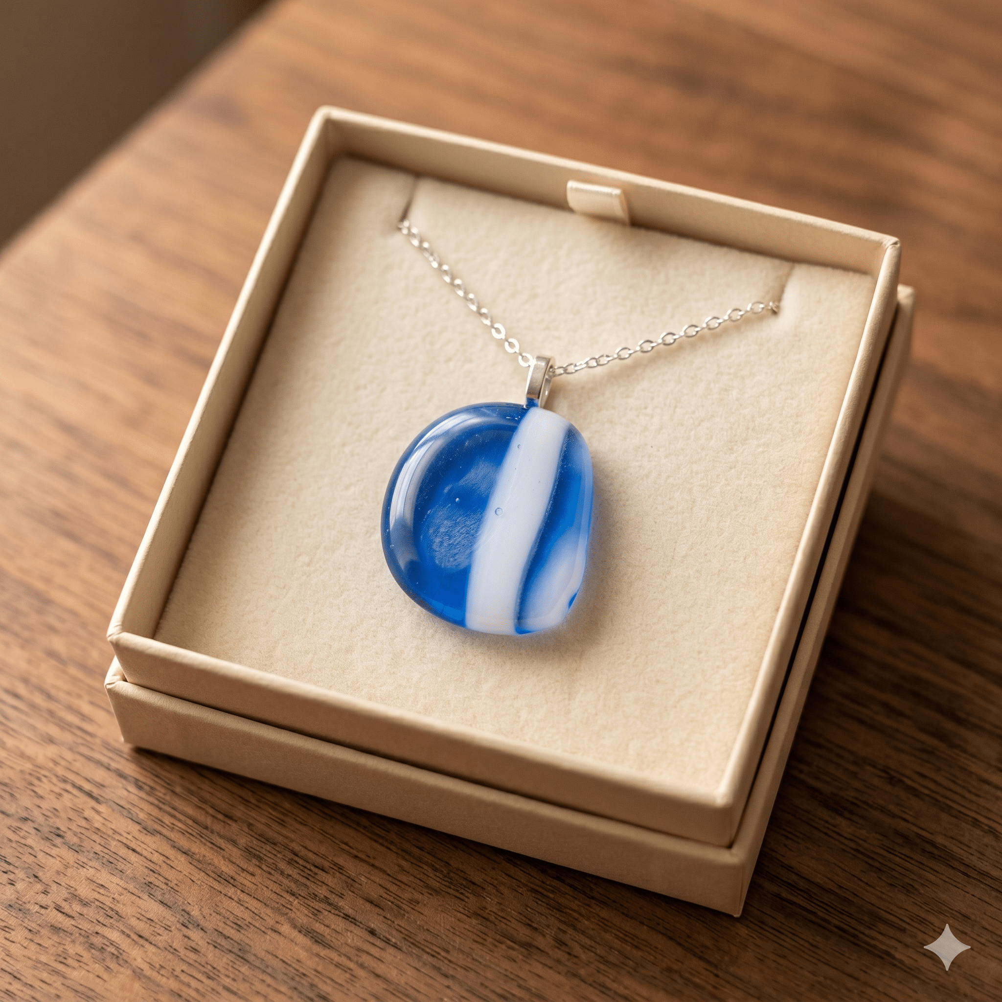 Cobalt Stripe Circle - Stoney Lake Glassworks