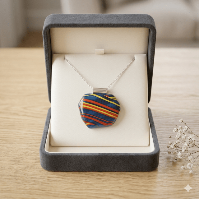 Fiesta Colour Fused Glass Pendant - Stoney Lake Glassworks