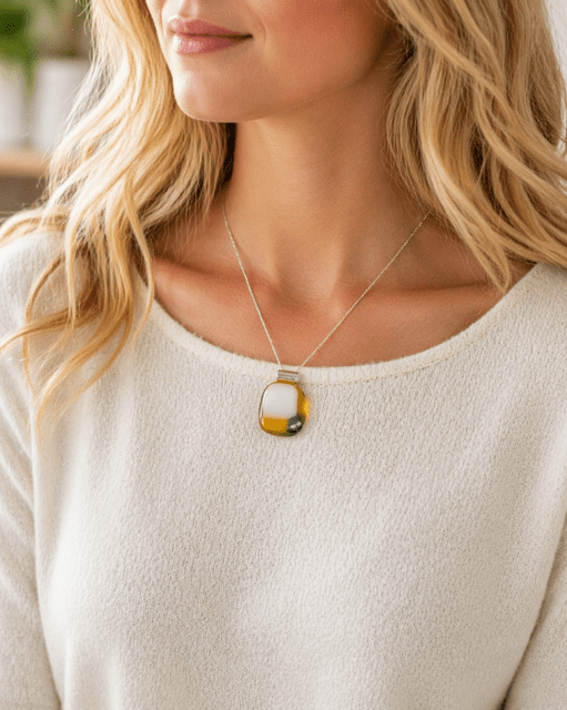 Honeybee Fused Glass Pendant - Stoney Lake Glassworks