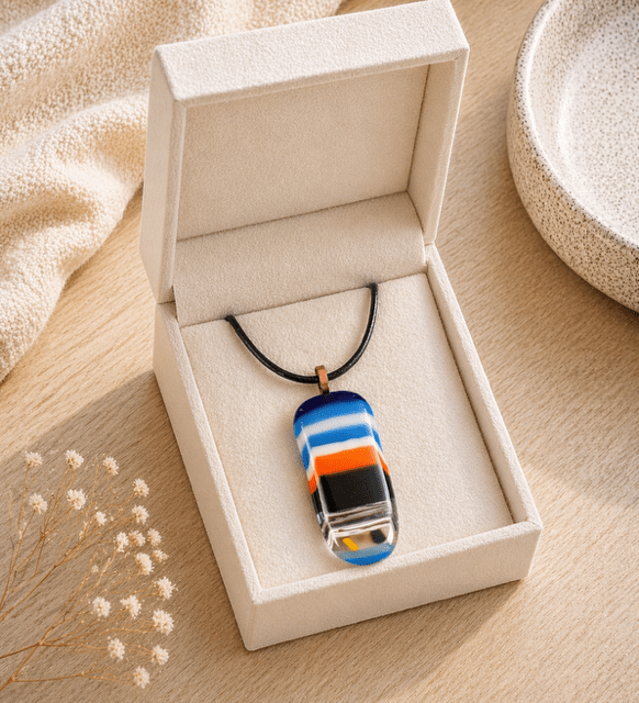 Horizon Bold Fused Glass Pendant - Stoney Lake Glassworks