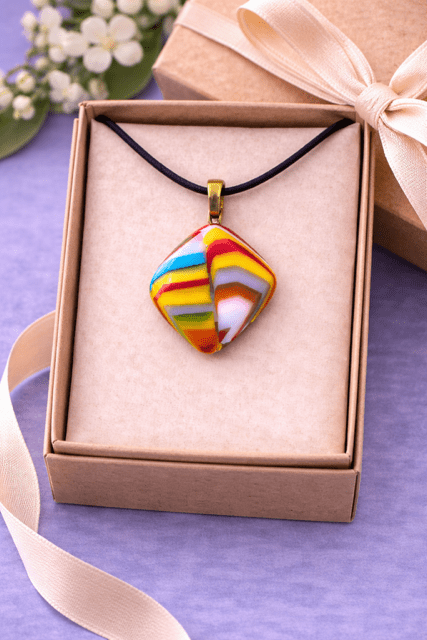 Kaleidoscope — Handcrafted Fused Glass Pendant - Stoney Lake Glassworks