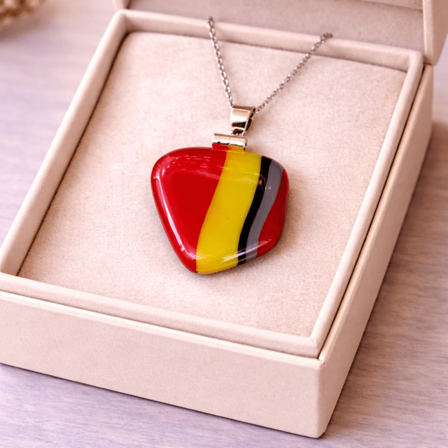 Licorice — Handcrafted Fused Glass Pendant - Stoney Lake Glassworks