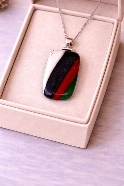 Manifesto — Handcrafted Fused Glass Pendant - Stoney Lake Glassworks