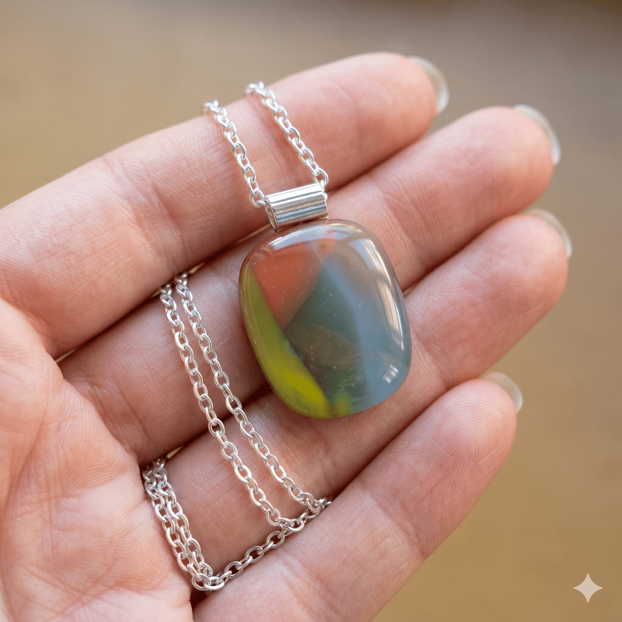Opal Storm Pebble - Stoney Lake Glassworks