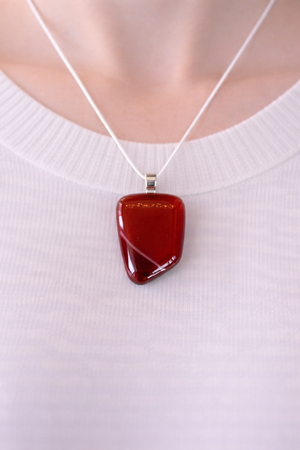 Garnet — Handcrafted Fused Glass Pendant
