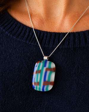 Crossroads Fused Glass Pendant