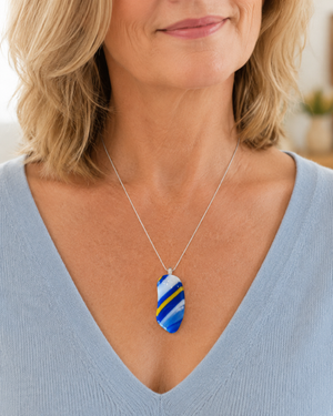 Cobalt & Yellow Diagonal Pill