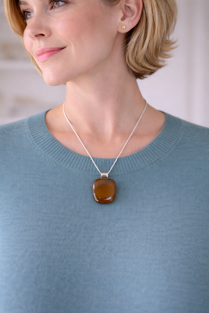 Honey — Handcrafted Fused Glass Pendant