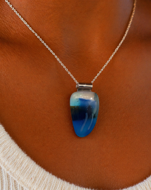 Deep Tide Fused Glass Pendant