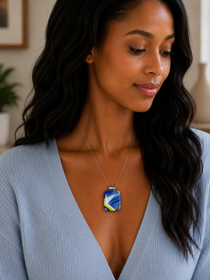 Cobalt & Chartreuse Diagonal
