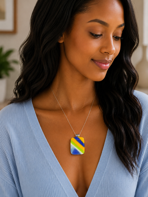 Blue, Yellow & Green Diagonal