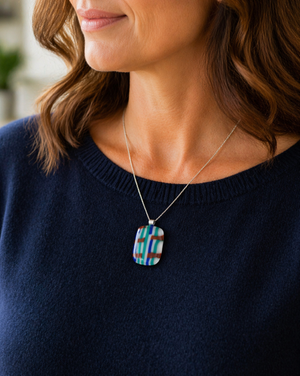Crossroads Fused Glass Pendant