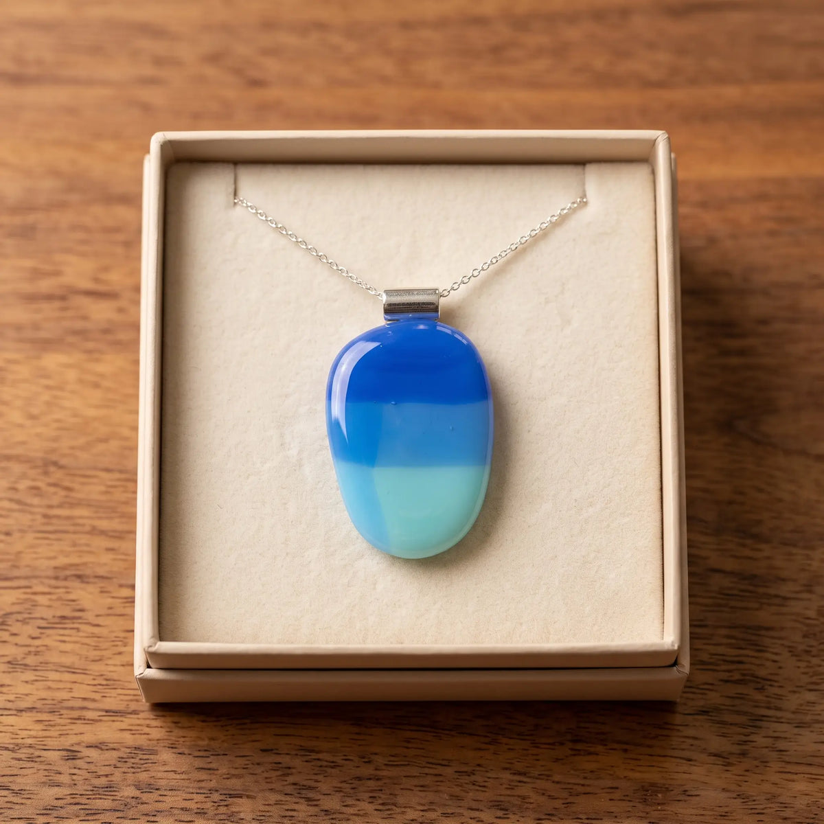 Dayspring handmade fused glass pendant, view 3