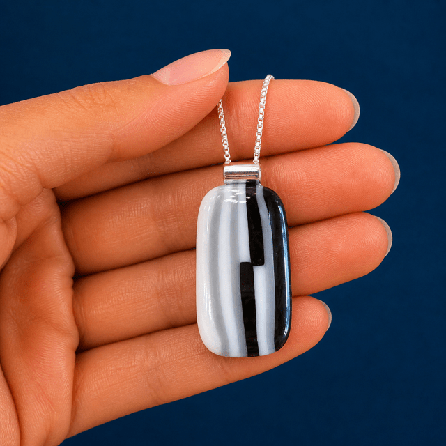 Black & White Stripe - Stoney Lake Glassworks