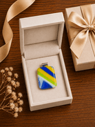 Blue, Yellow & Green Diagonal - Stoney Lake Glassworks