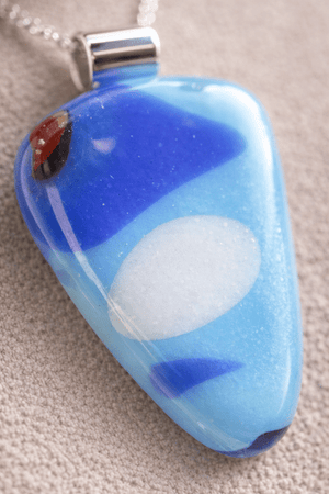 Breaking Wave Fused Glass Pendant