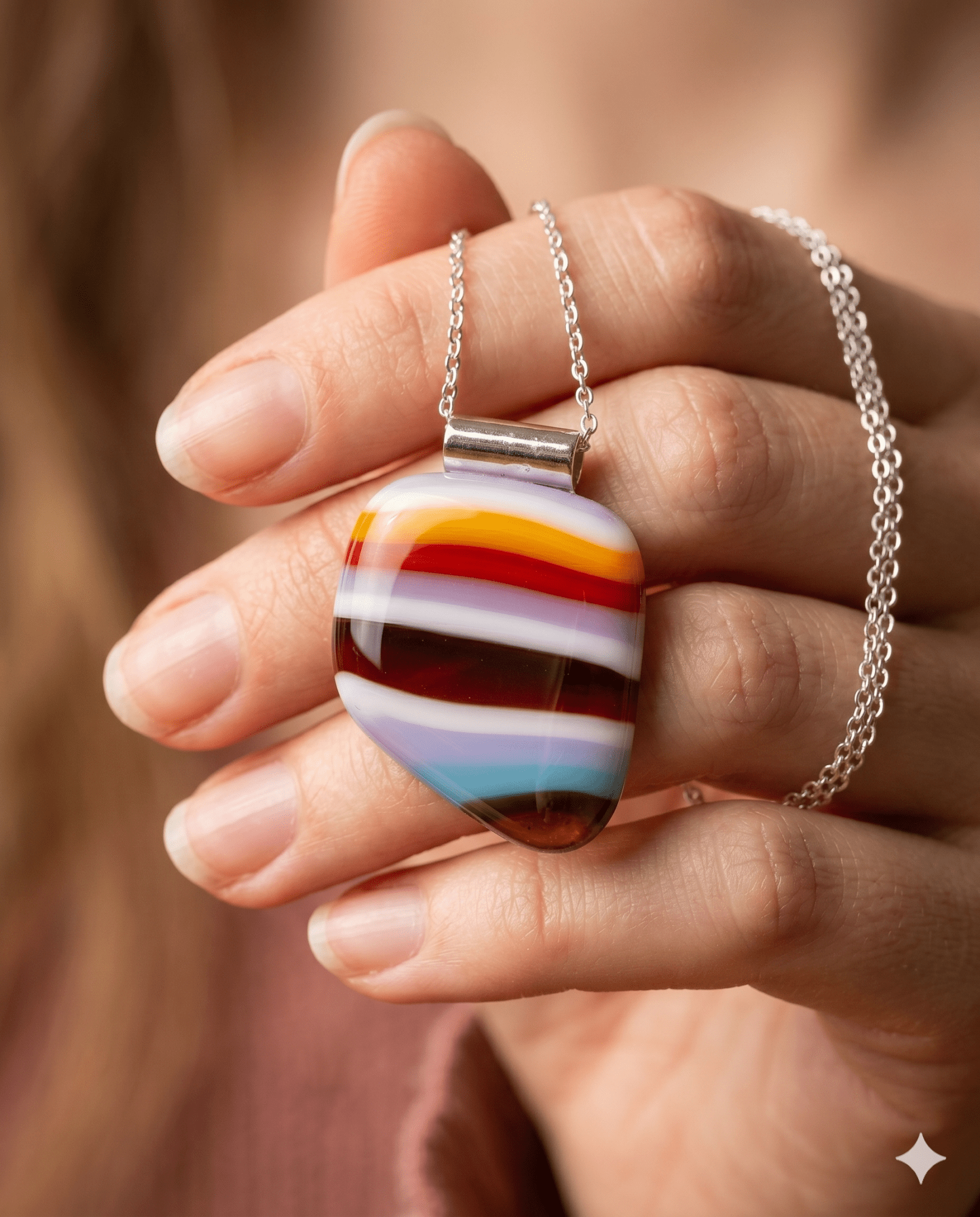Candy Stripe Shield - Stoney Lake Glassworks