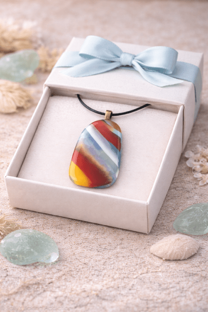 Canyon — Handcrafted Fused Glass Pendant - Stoney Lake Glassworks