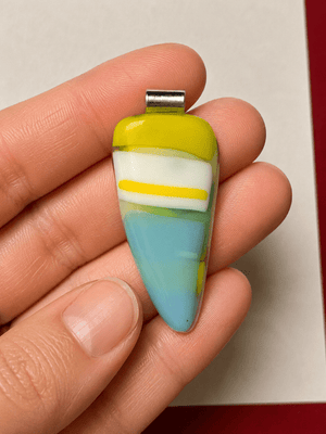 Chartreuse & Aqua Triangle