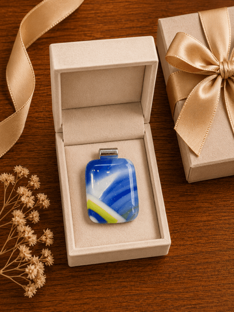 Cobalt & Chartreuse Diagonal - Stoney Lake Glassworks