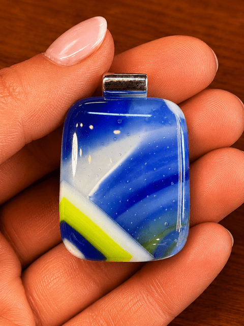 Cobalt & Chartreuse Diagonal - Stoney Lake Glassworks