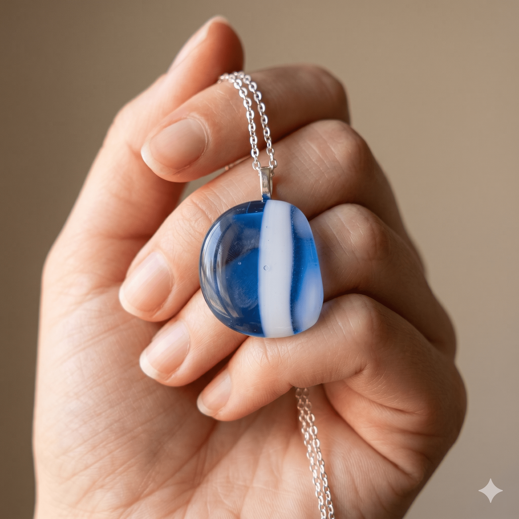 Cobalt Stripe Circle - Stoney Lake Glassworks