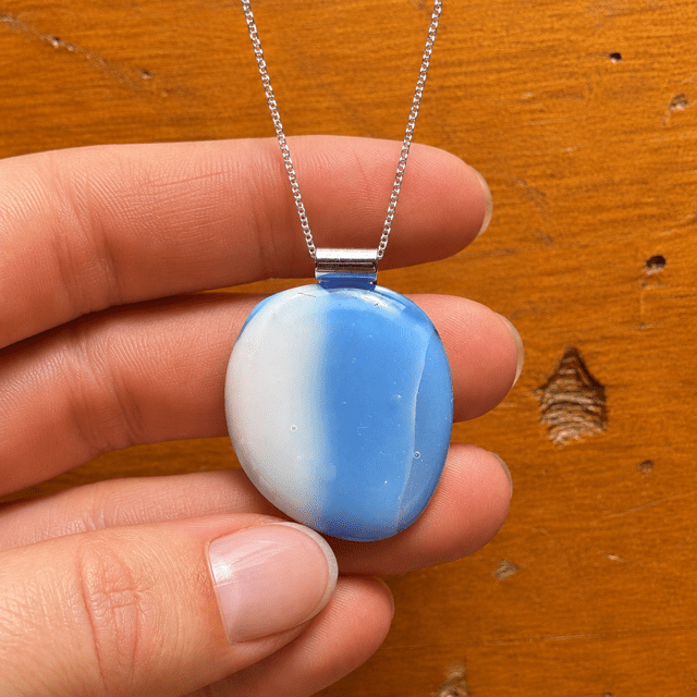 Cornflower & Cloud Round - Stoney Lake Glassworks