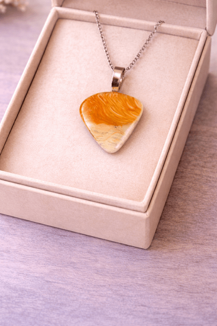 Creamsicle — Handcrafted Fused Glass Pendant - Stoney Lake Glassworks