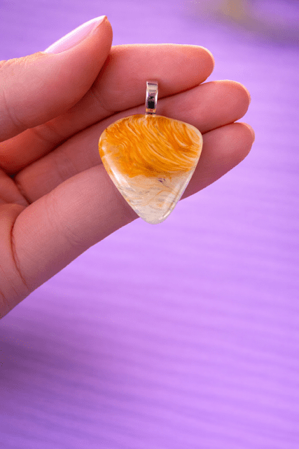 Creamsicle — Handcrafted Fused Glass Pendant - Stoney Lake Glassworks