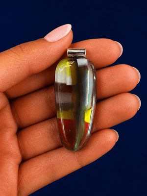 Crystal Stripe Fused Glass Pendant