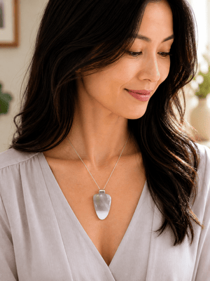 Dove Grey Fused Glass Pendant