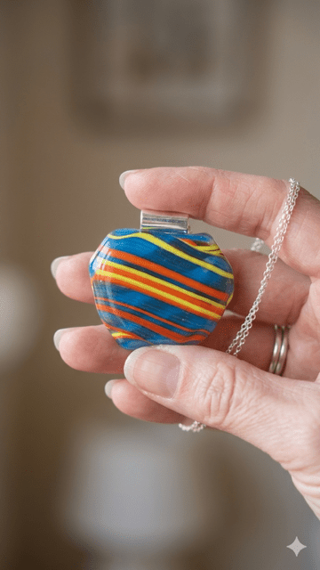 Fiesta Colour Fused Glass Pendant - Stoney Lake Glassworks