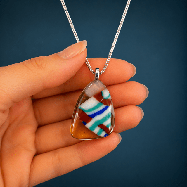 Fiesta Fused Glass Pendant - Stoney Lake Glassworks