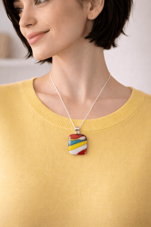 Fiesta — Handcrafted Fused Glass Pendant