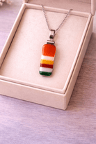 Fiesta Stripe — Handcrafted Fused Glass Pendant - Stoney Lake Glassworks