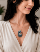 Galaxy Swirl Fused Glass Pendant - Stoney Lake Glassworks