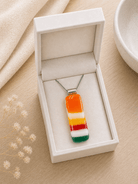 Harvest Stripe Fused Glass Pendant - Stoney Lake Glassworks