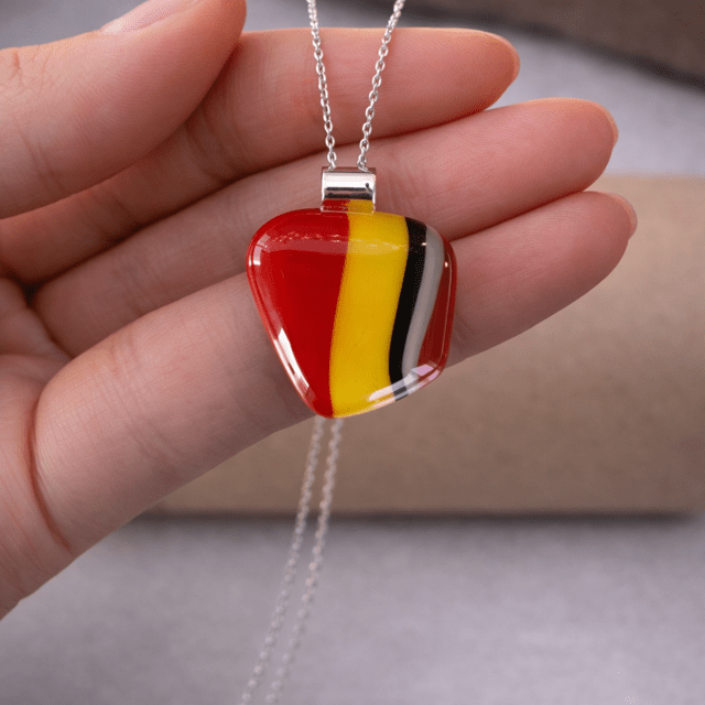 Licorice — Handcrafted Fused Glass Pendant - Stoney Lake Glassworks