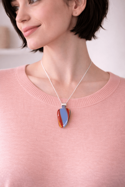Macaw — Handcrafted Fused Glass Pendant - Stoney Lake Glassworks