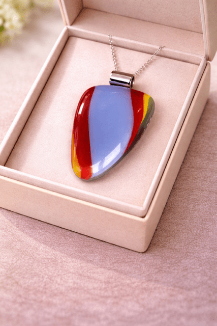 Macaw — Handcrafted Fused Glass Pendant - Stoney Lake Glassworks