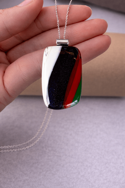Manifesto — Handcrafted Fused Glass Pendant - Stoney Lake Glassworks