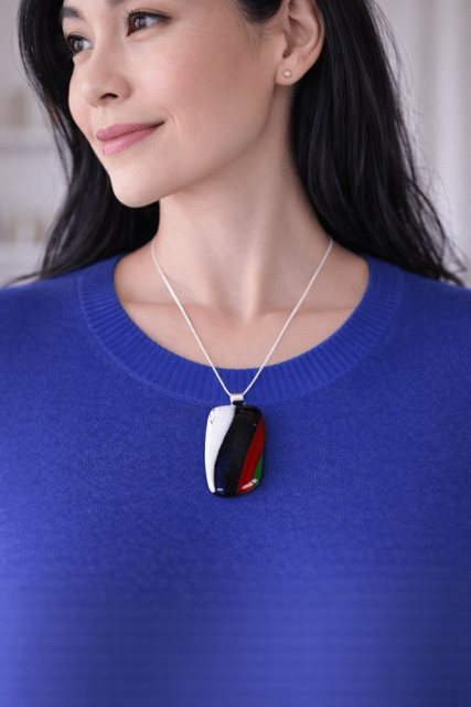 Manifesto — Handcrafted Fused Glass Pendant - Stoney Lake Glassworks