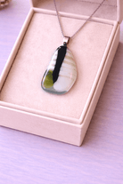 Olive & Onyx Fused Glass Pendant - Stoney Lake Glassworks