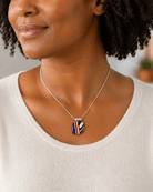 Primary Stripe Fused Glass Pendant - Stoney Lake Glassworks