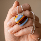 Rainbow Stripe Heart - Stoney Lake Glassworks