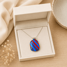 Red & Blue Diagonal Stripe - Stoney Lake Glassworks