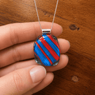 Red & Blue Diagonal Stripe - Stoney Lake Glassworks