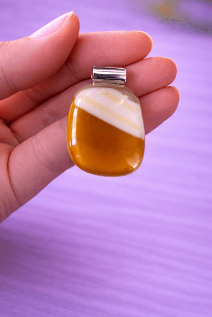 Saffron — Handcrafted Fused Glass Pendant - Stoney Lake Glassworks