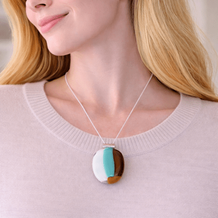 Shoreline — Handcrafted Fused Glass Pendant - Stoney Lake Glassworks